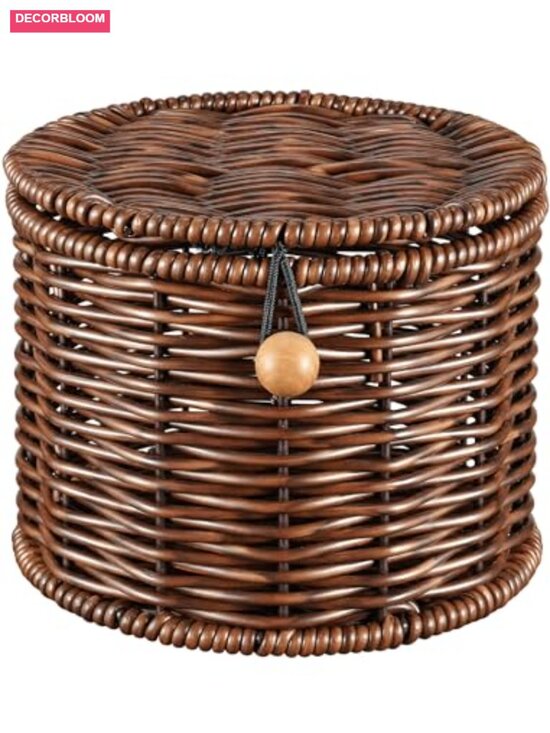 Other - Handwoven Rattan-Style Garlic Keeper for Counter, Holds 8-10 Bulbs, Wide Opening